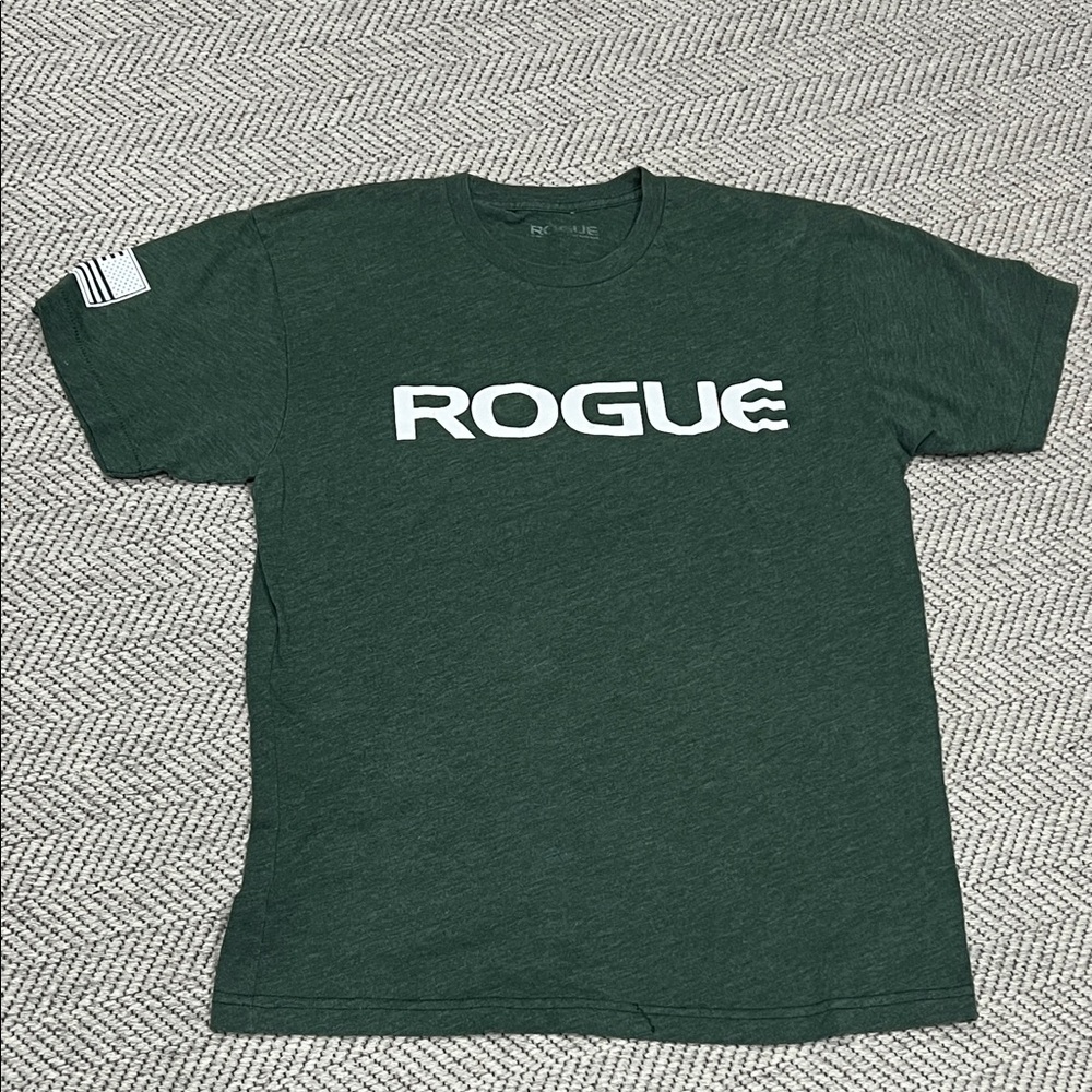 Rogue Short Sleeve Crew Tee in Dark Green with White Logo